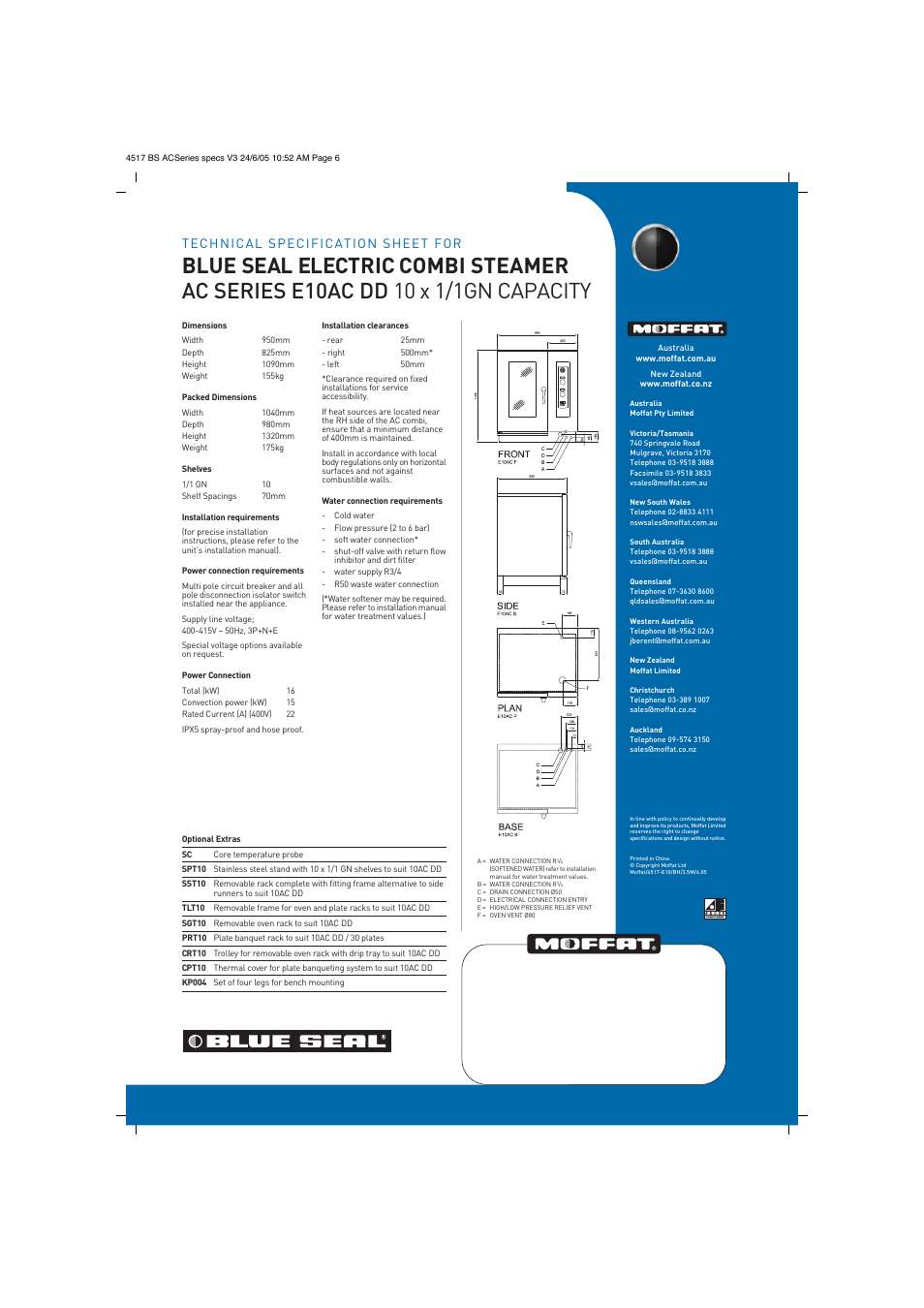 Moffat Blue Seal E10AC User Manual | Page 2 / 2