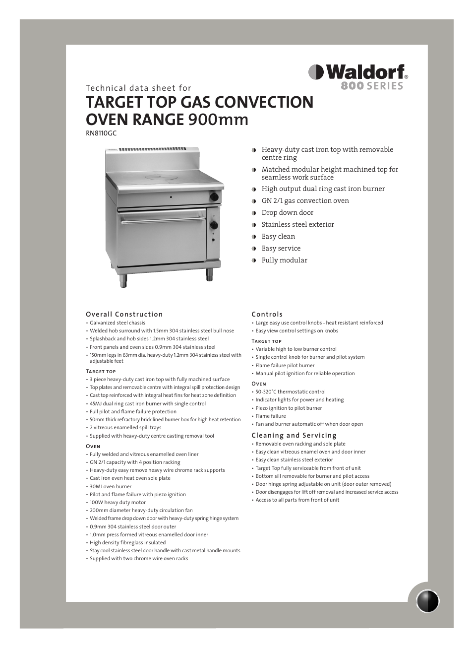 Moffat RN8110GC User Manual | 2 pages