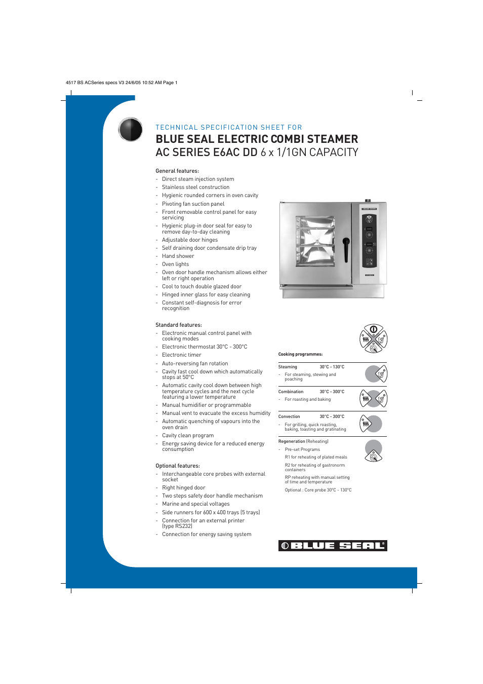 Moffat Blue Seal E6AC User Manual | 2 pages