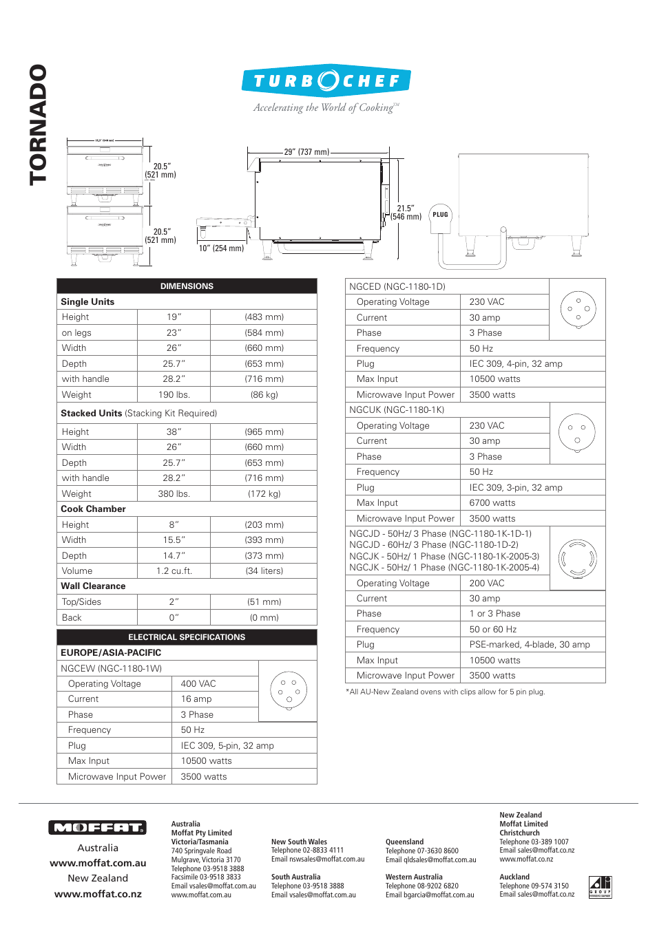 Tornado, All ed ovens | Moffat Turbochef Microwave Oven User Manual | Page 2 / 2
