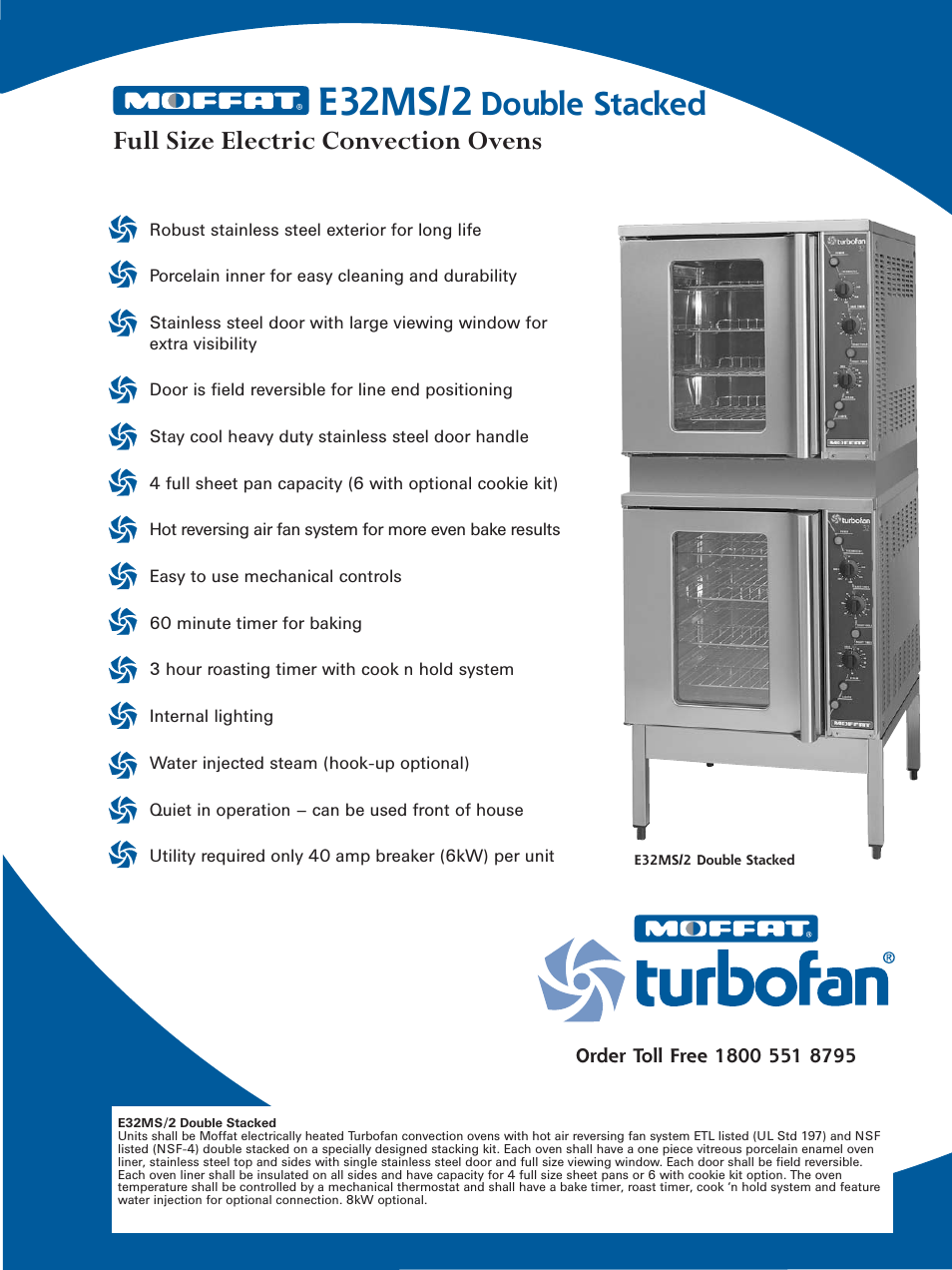 Moffat Turbofan E32MS/2 User Manual | 2 pages