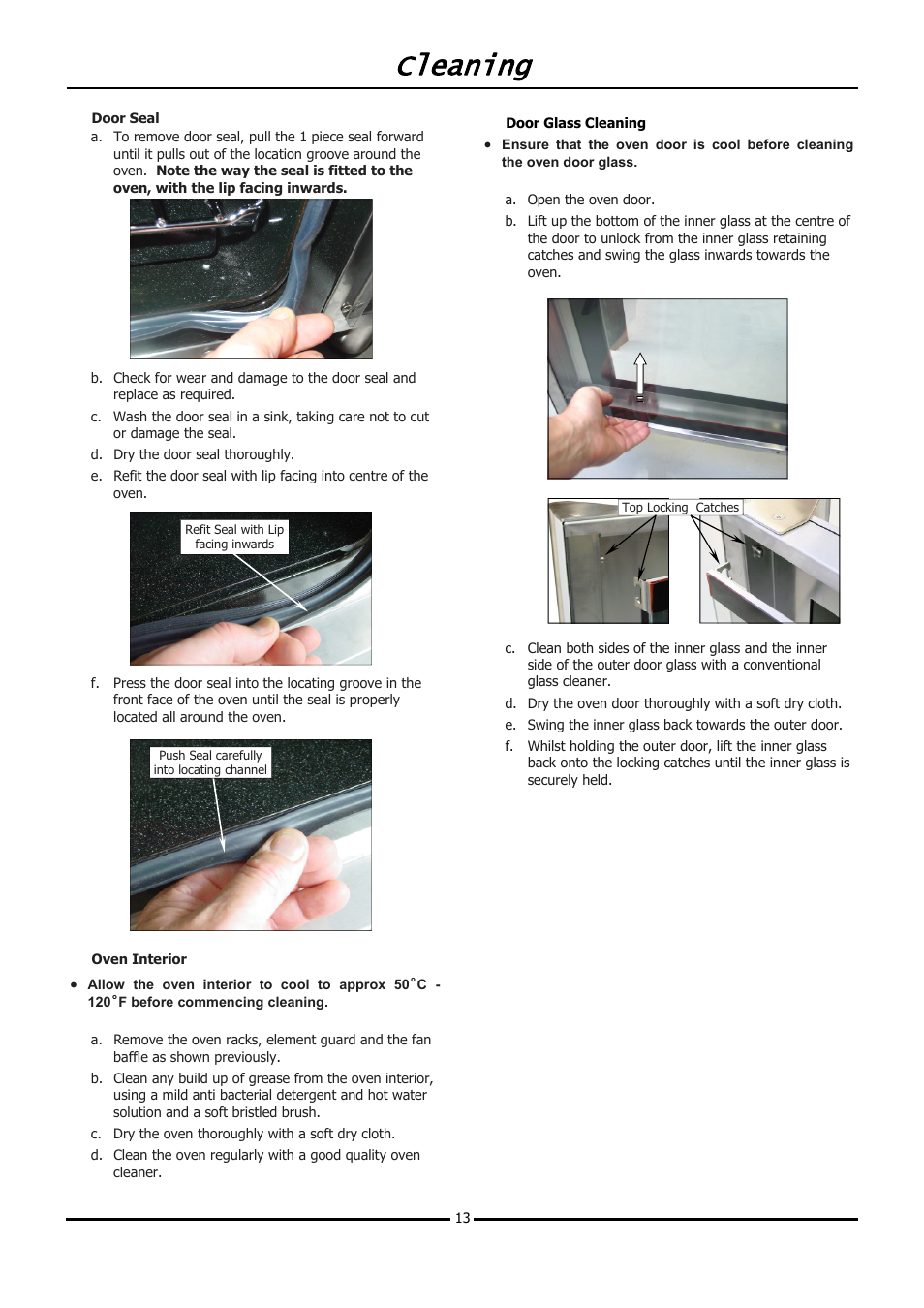 Cleaning | Moffat TURBOFAN E31D4 User Manual | Page 15 / 19