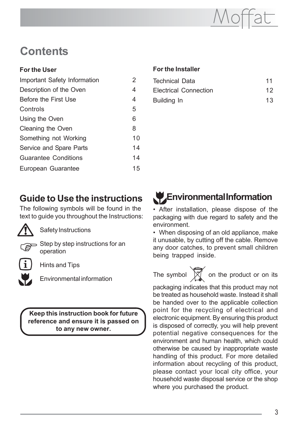 Moffat MSS 601 User Manual | Page 3 / 16