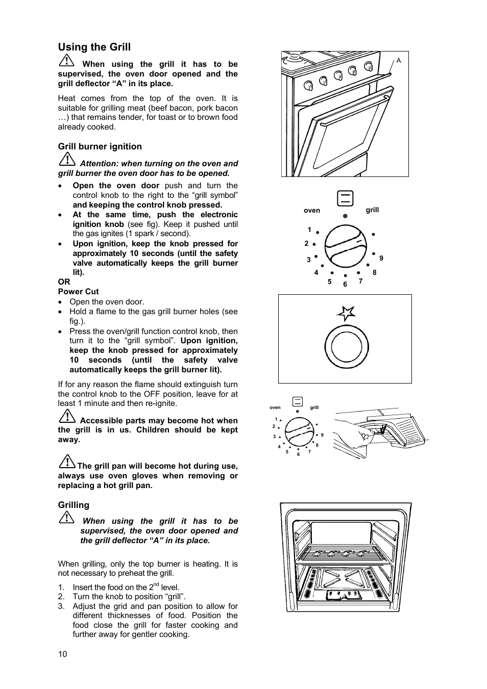 Using the grill | Moffat GSC 5062 User Manual | Page 10 / 25