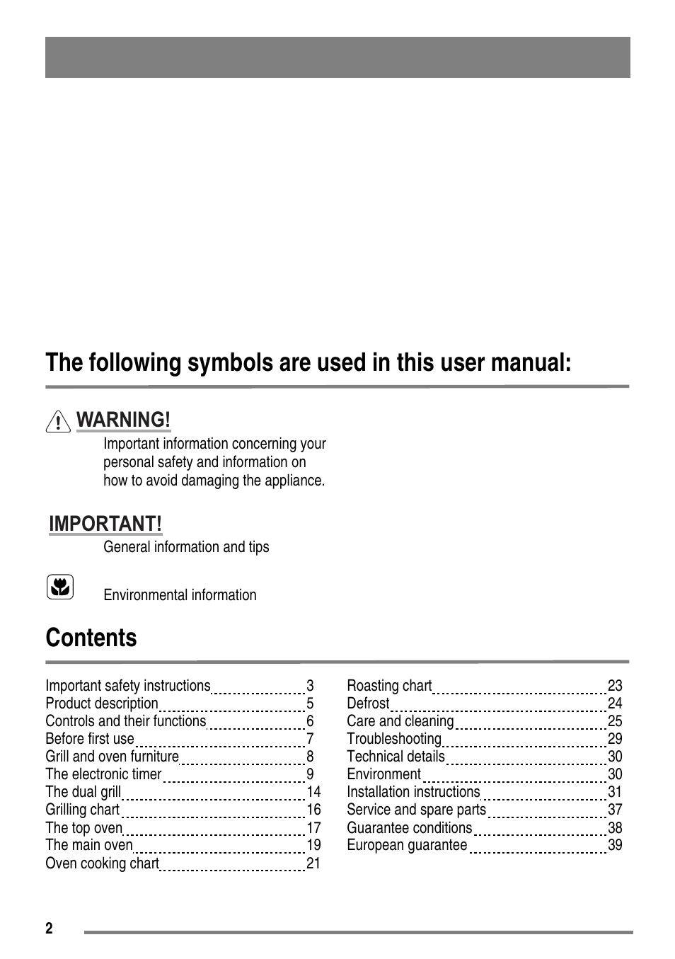 Moffat MDB900 User Manual | Page 2 / 44