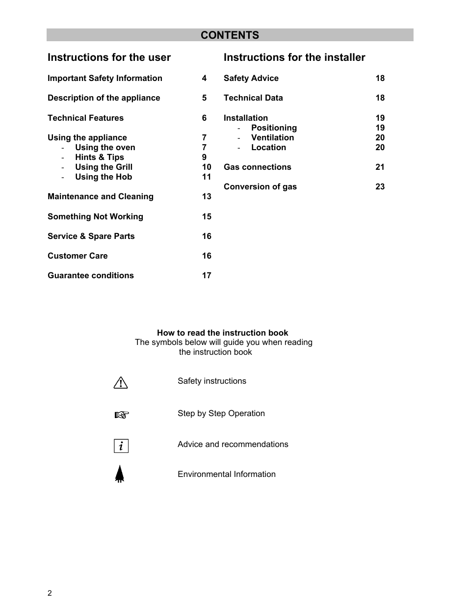Moffat U21321 GSV 5050 W User Manual | Page 2 / 26