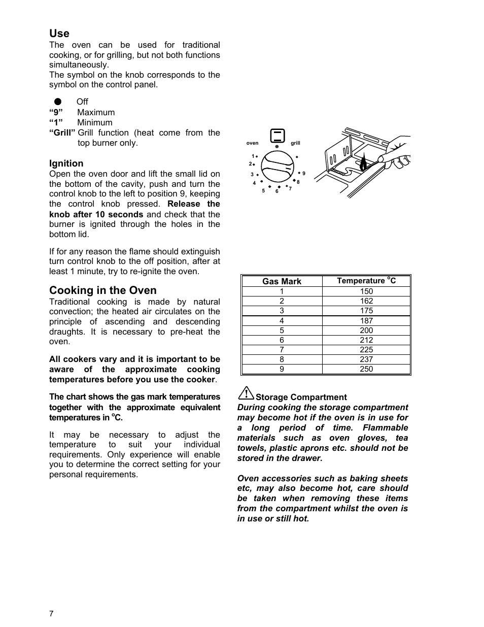 Cooking in the oven | Moffat U21321 GSV 5050 W User Manual | Page 7 / 26
