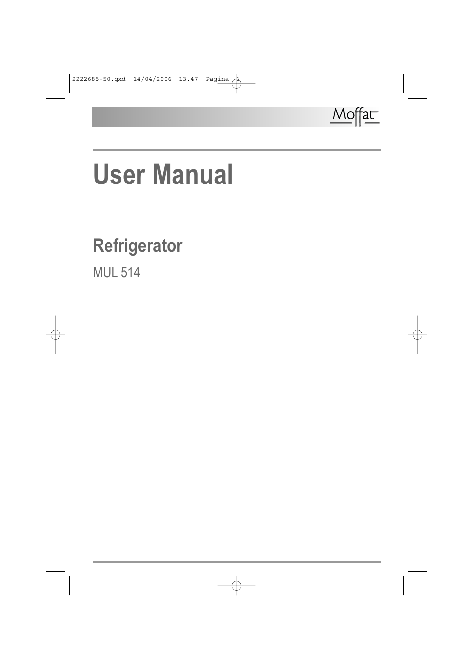 Moffat MUL 514 User Manual | 20 pages
