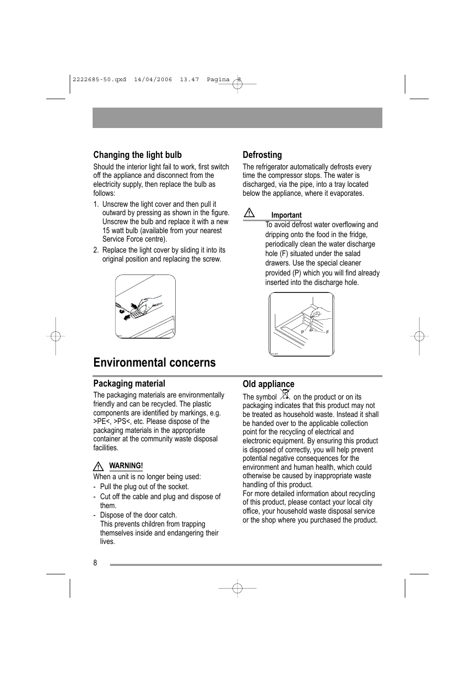 Environmental concerns | Moffat MUL 514 User Manual | Page 8 / 20