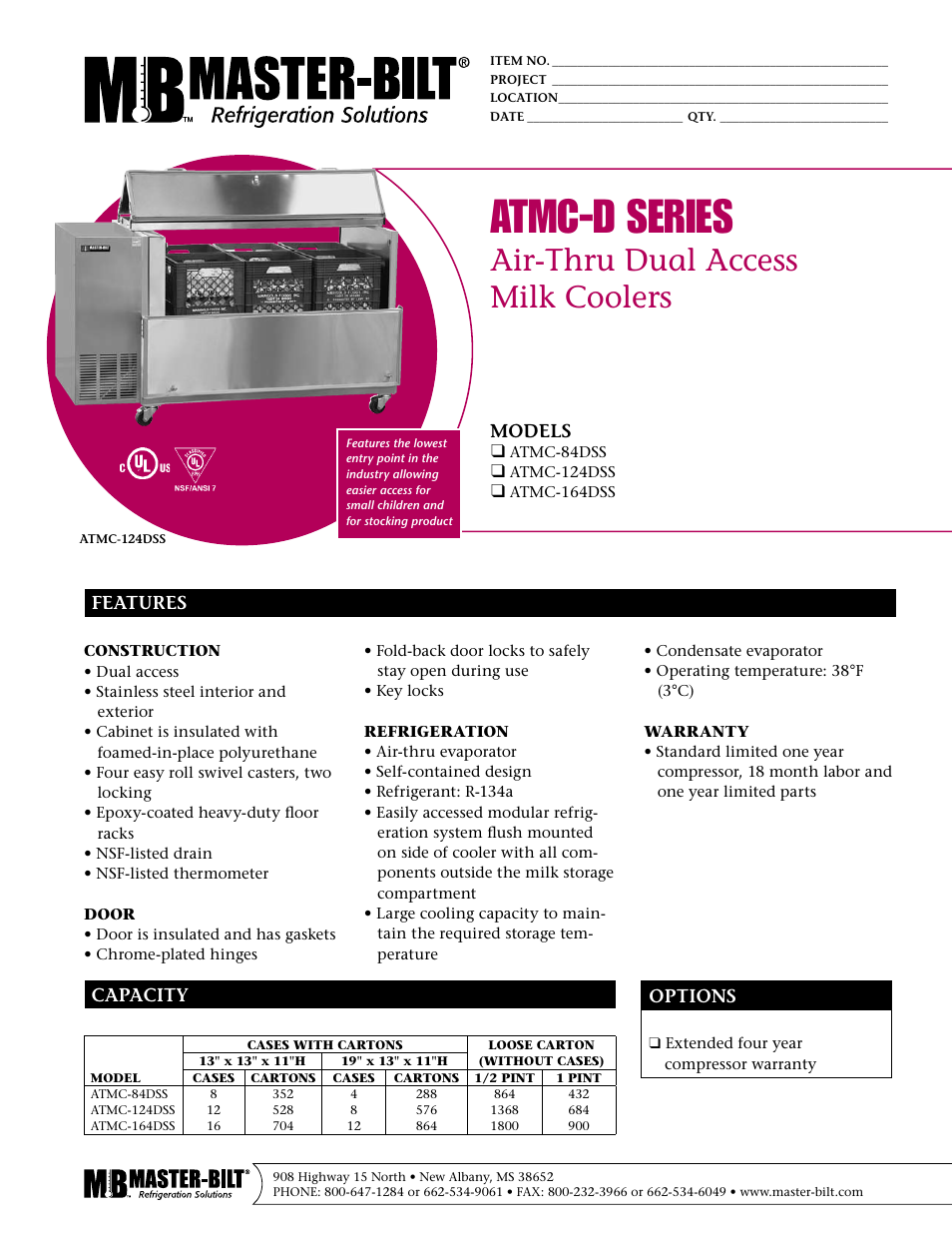 Master Bilt ATMC-84DSS User Manual | 2 pages