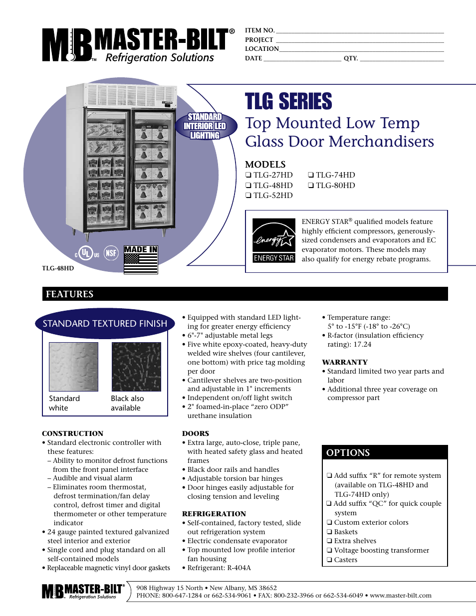 Master Bilt TLG-52HD User Manual | 2 pages