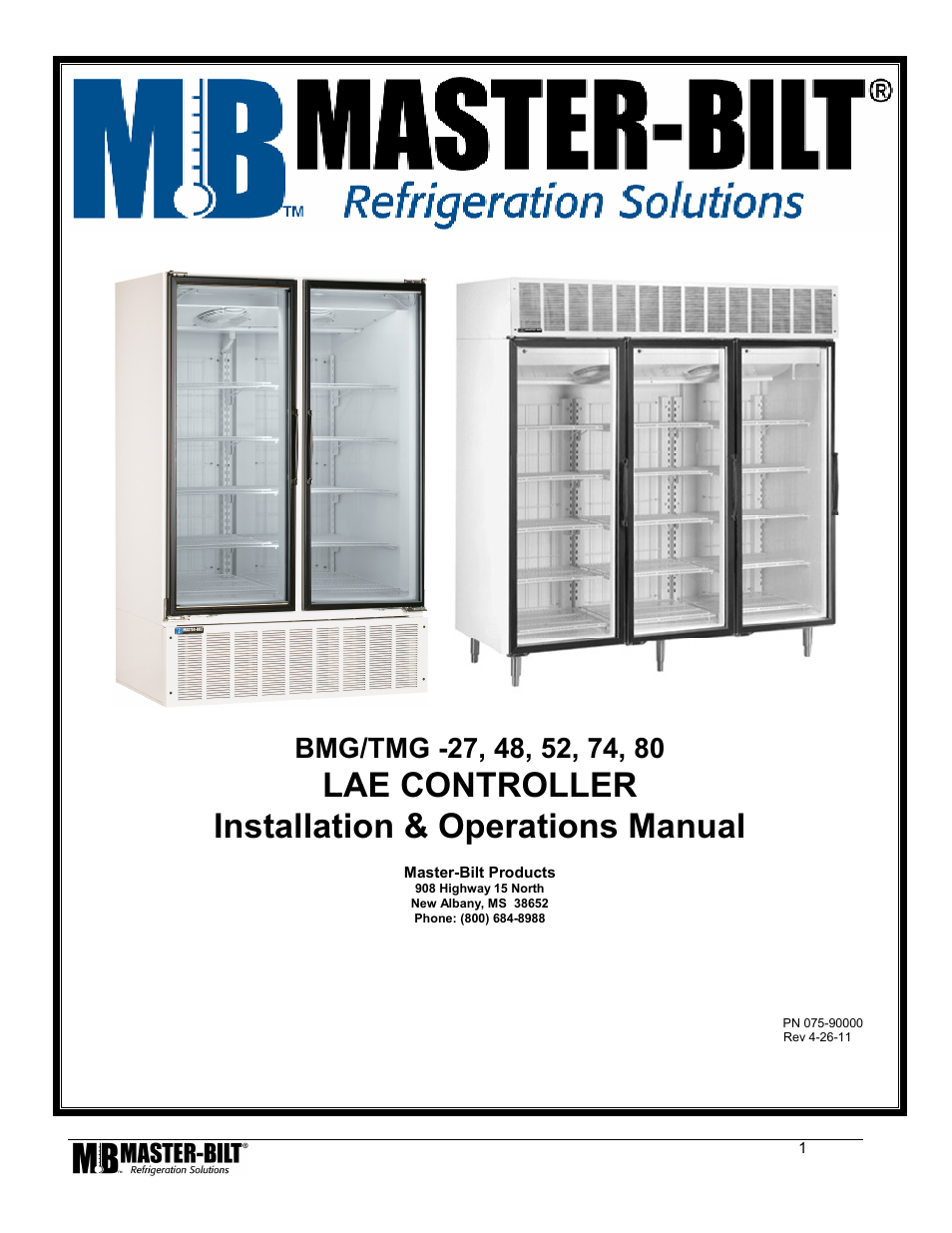 Master Bilt LAE Controller 80 User Manual | 17 pages