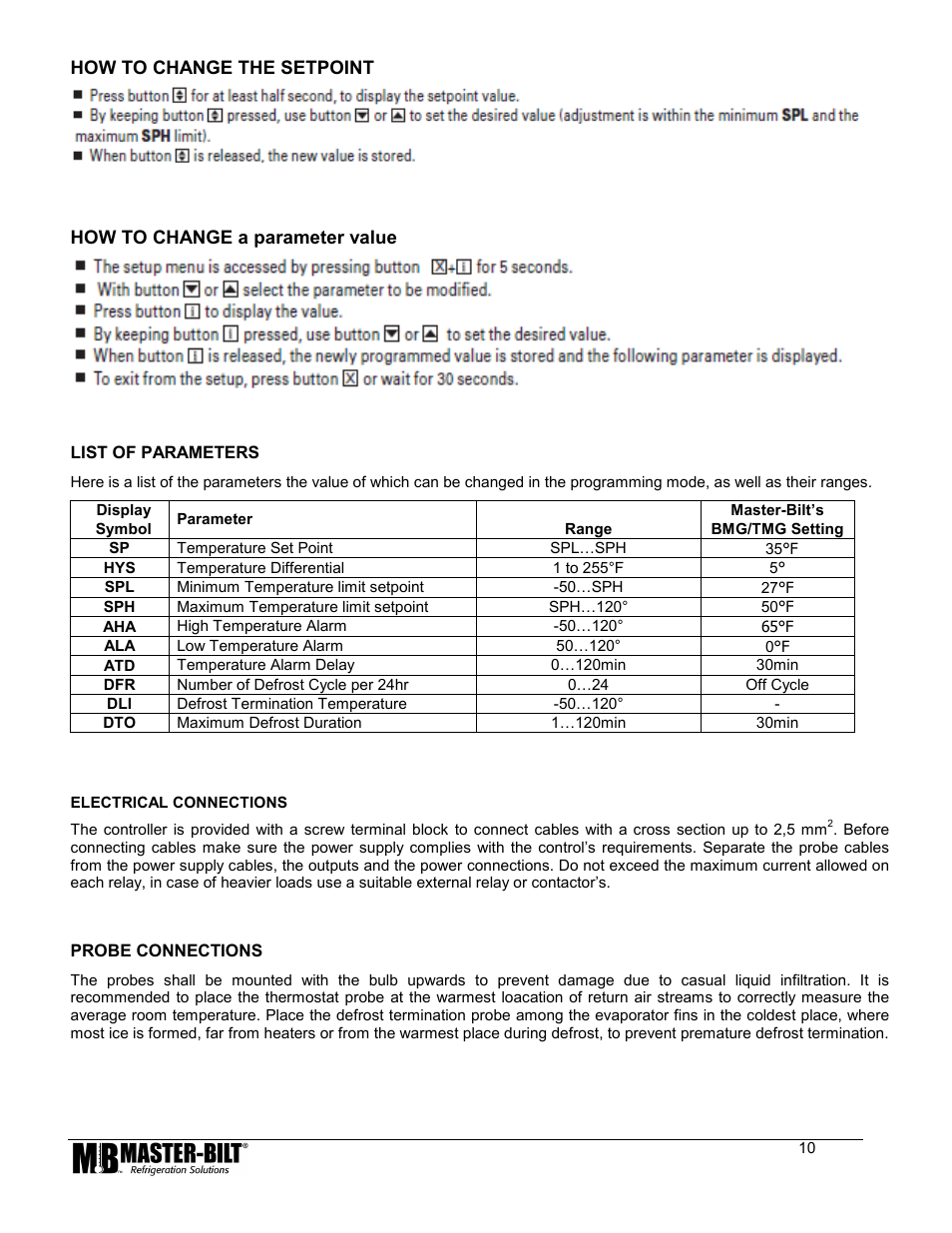 Master Bilt LAE Controller 80 User Manual | Page 10 / 17
