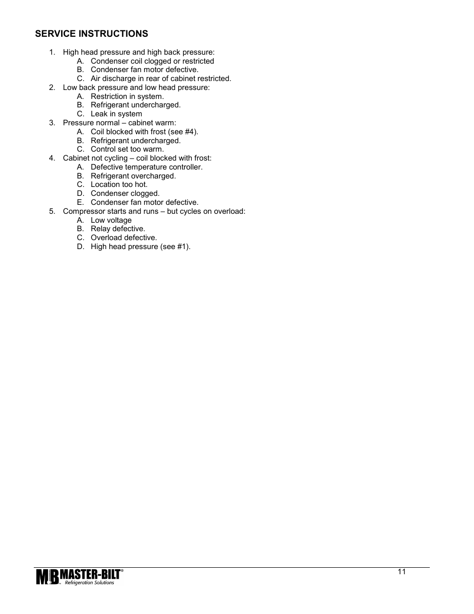 Master Bilt LAE Controller 80 User Manual | Page 11 / 17