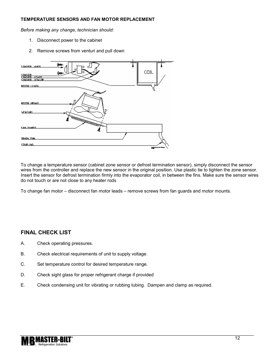 Master Bilt LAE Controller 80 User Manual | Page 12 / 17