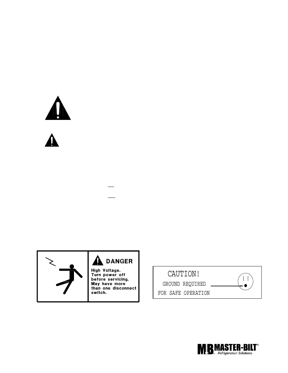 Caution, Ground required for safe operation | Master Bilt MPM-72 User Manual | Page 5 / 16