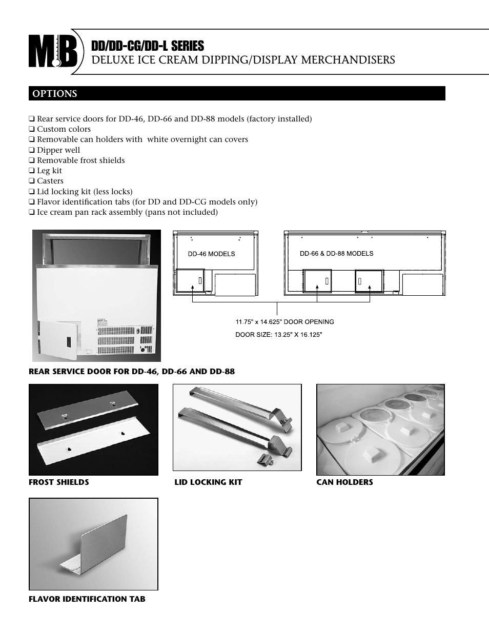 Dd/dd-cg/dd-l series, Deluxe ice cream dipping/display merchandisers | Master Bilt DD-66L User Manual | Page 2 / 4