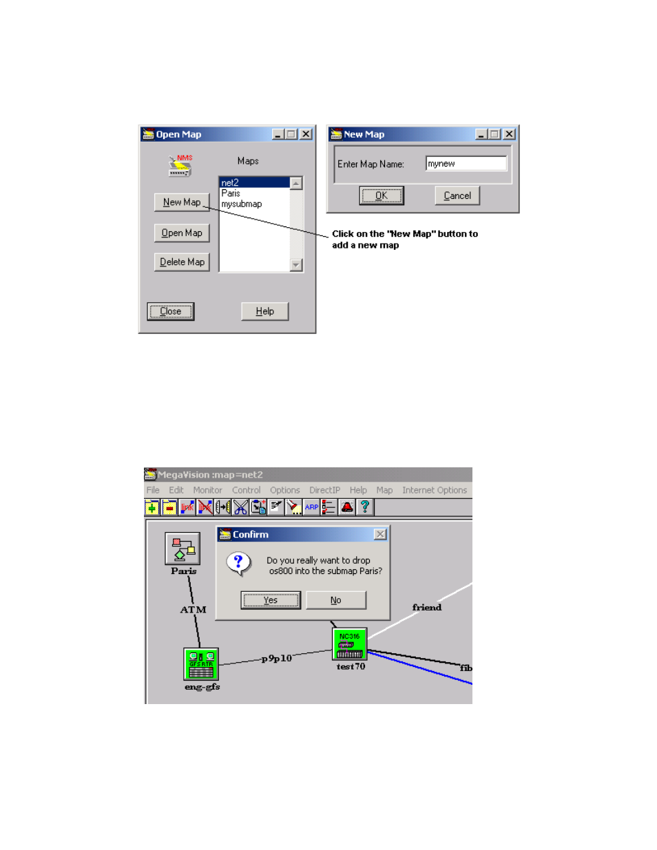 Cutting, pasting, dragging, and dropping | MegaVision Network Management System User Manual | Page 47 / 62