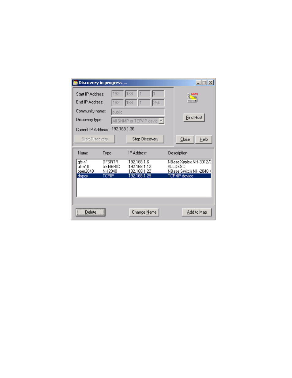 Autodiscovery | MegaVision Network Management System User Manual | Page 48 / 62