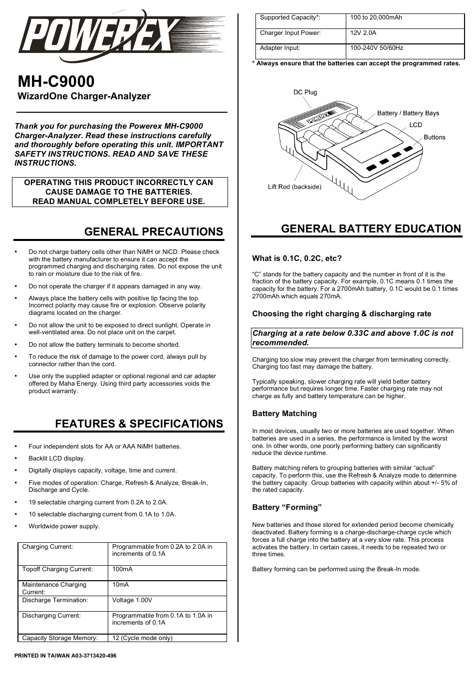 Maha Energy MH-C9000 User Manual | 4 pages