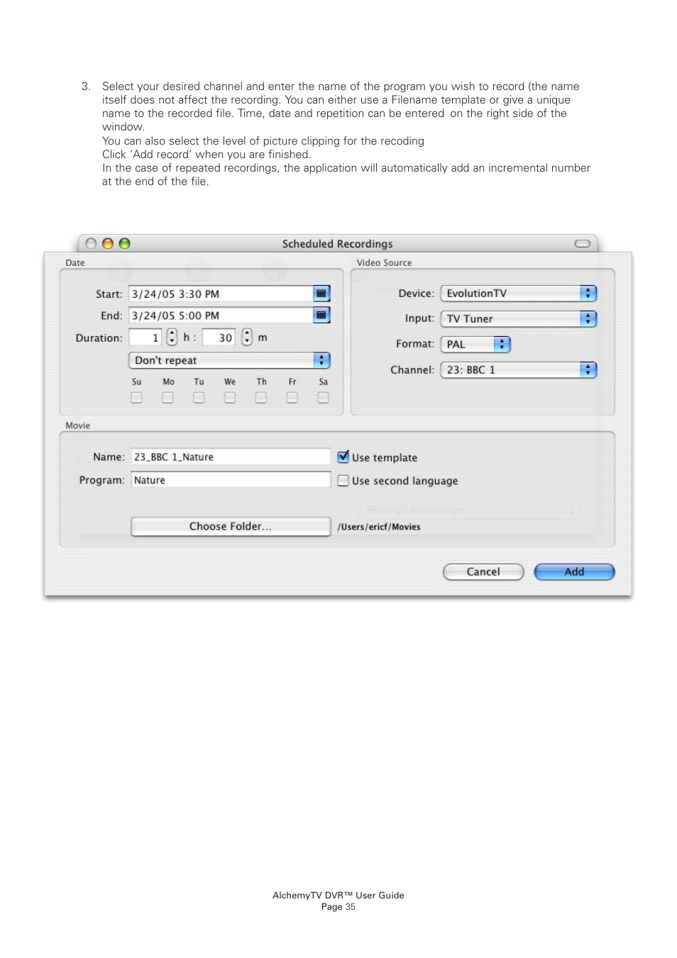 Miglia Technology AlchemyTV DVR User Manual | Page 37 / 55