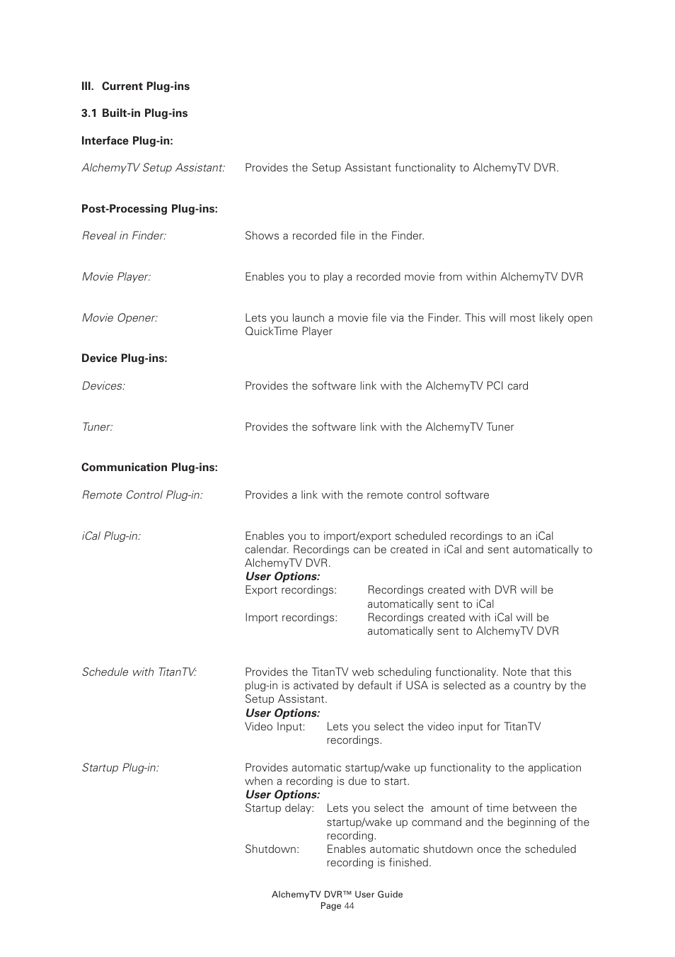 Miglia Technology AlchemyTV DVR User Manual | Page 46 / 55