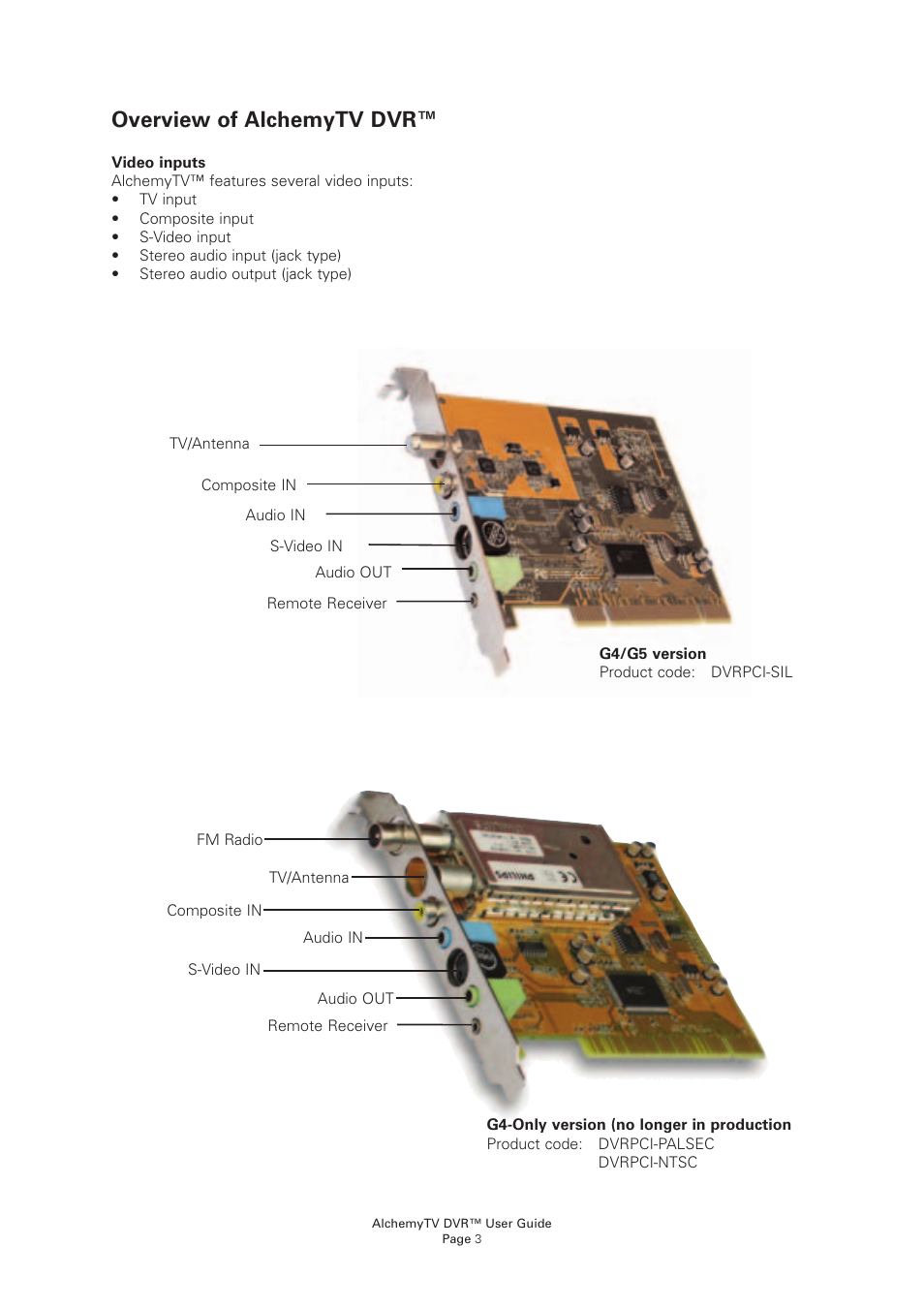 Overview of alchemytv dvr | Miglia Technology AlchemyTV DVR User Manual | Page 5 / 55