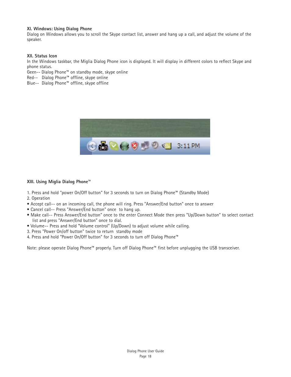 Miglia Technology Dialog Phone User Manual | Page 20 / 22