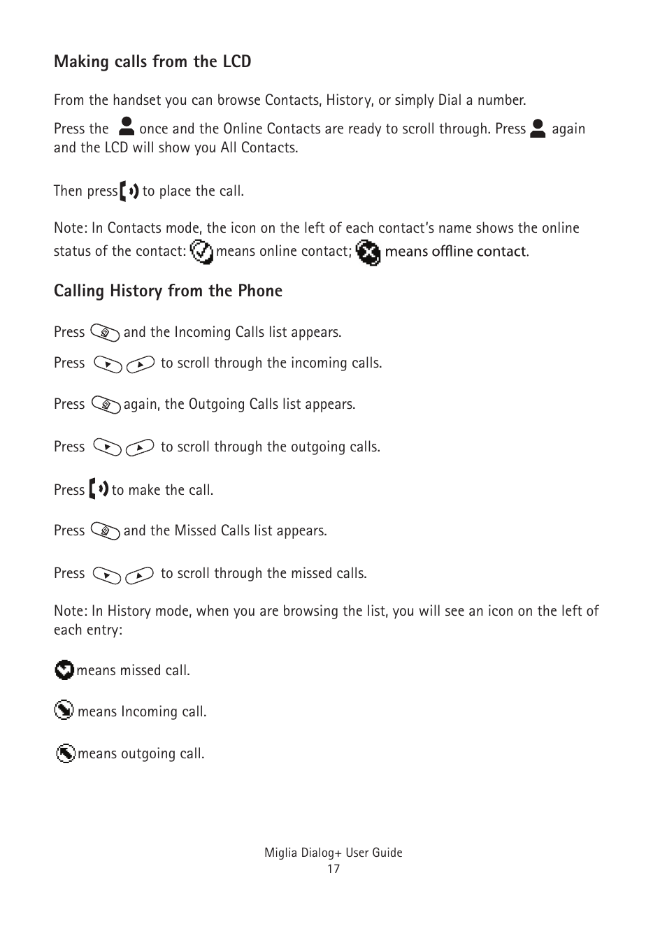 Miglia Technology Dialog Plus Cordless Phone User Manual | Page 17 / 26