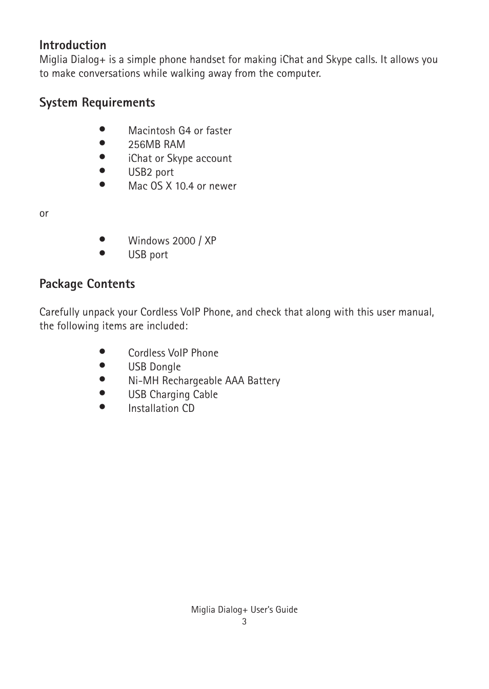 Miglia Technology Dialog Plus Cordless Phone User Manual | Page 3 / 26