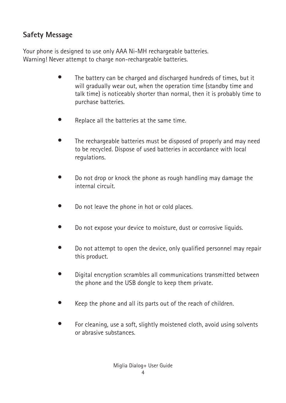 Miglia Technology Dialog Plus Cordless Phone User Manual | Page 4 / 26