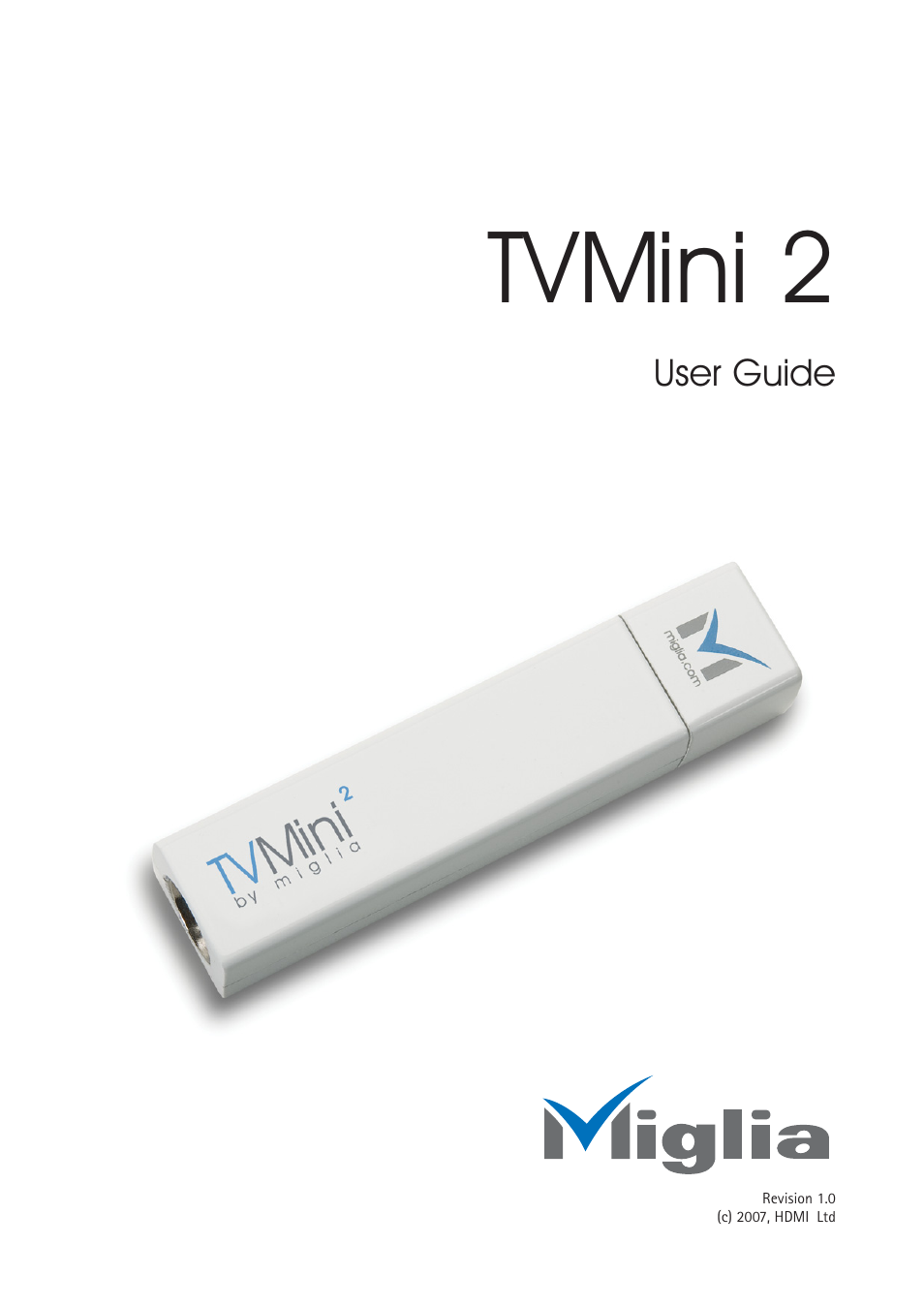 Miglia Technology TVMini 2 User Manual | 10 pages