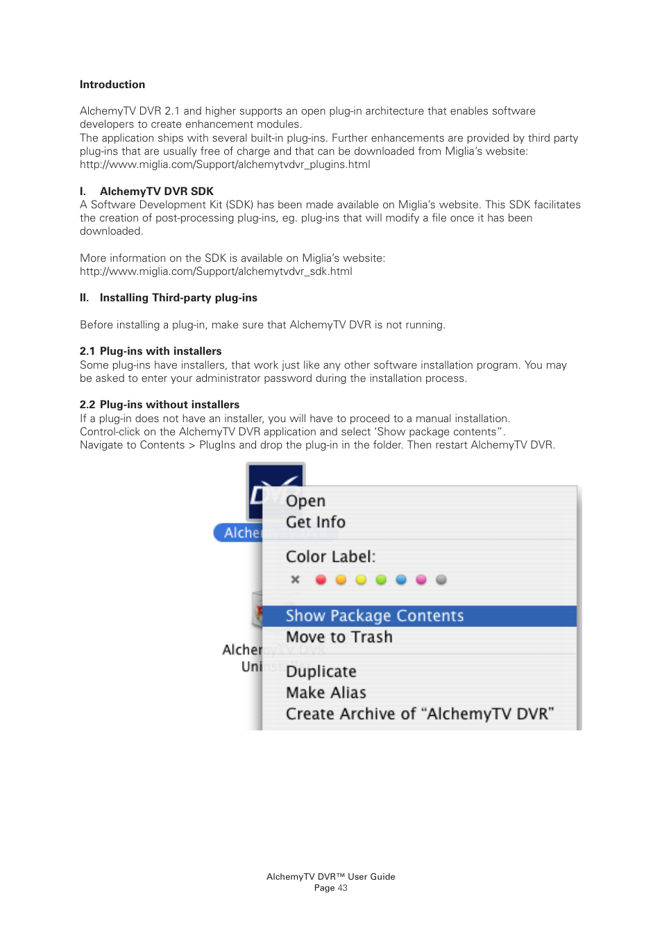 Miglia Technology AlchemyTV User Manual | Page 45 / 56