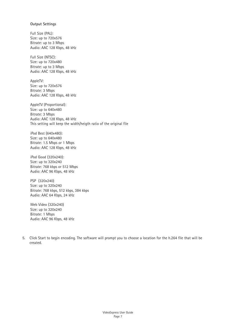 Miglia Technology VideoExpress Converter User Manual | Page 9 / 12