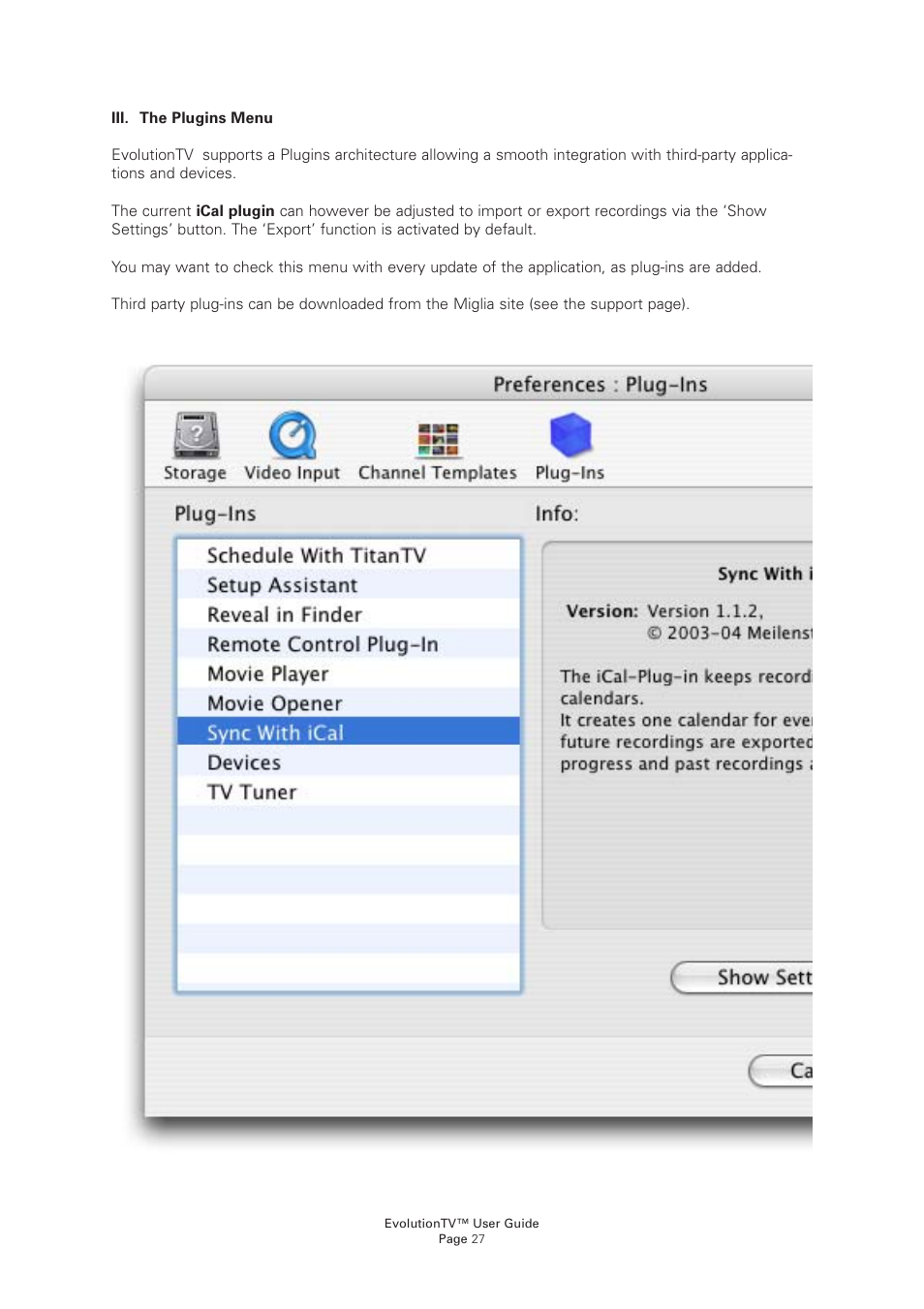 Miglia Technology EvolutionTV User Manual | Page 29 / 47