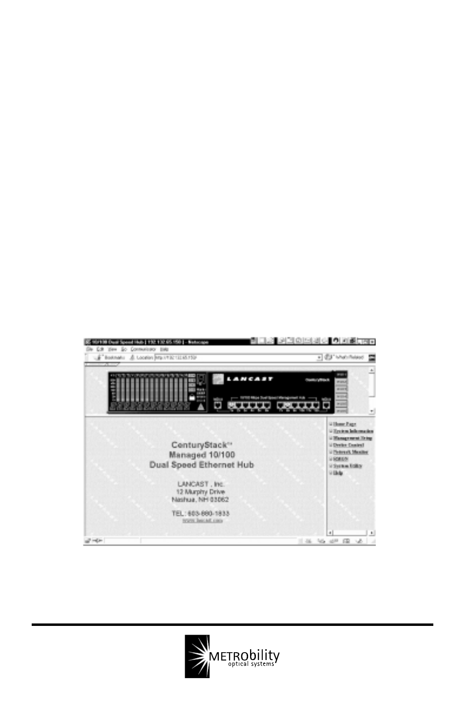 METRObility Optical Systems 8100 User Manual | 74 pages