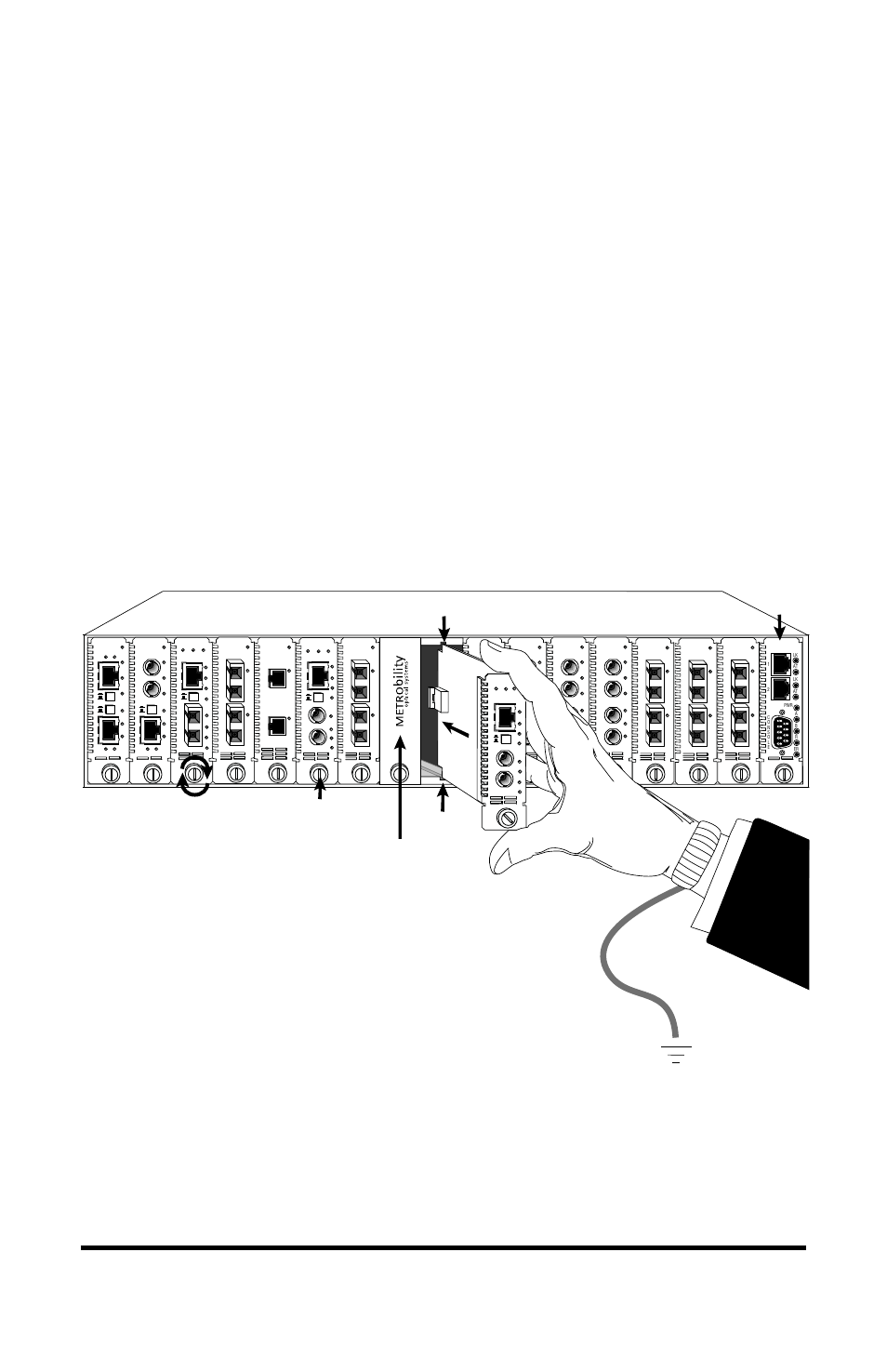 Step 3: install the line card, Install the line card, Far end fault | Card guide | METRObility Optical Systems RADIANCE R231-1Y User Manual | Page 9 / 24