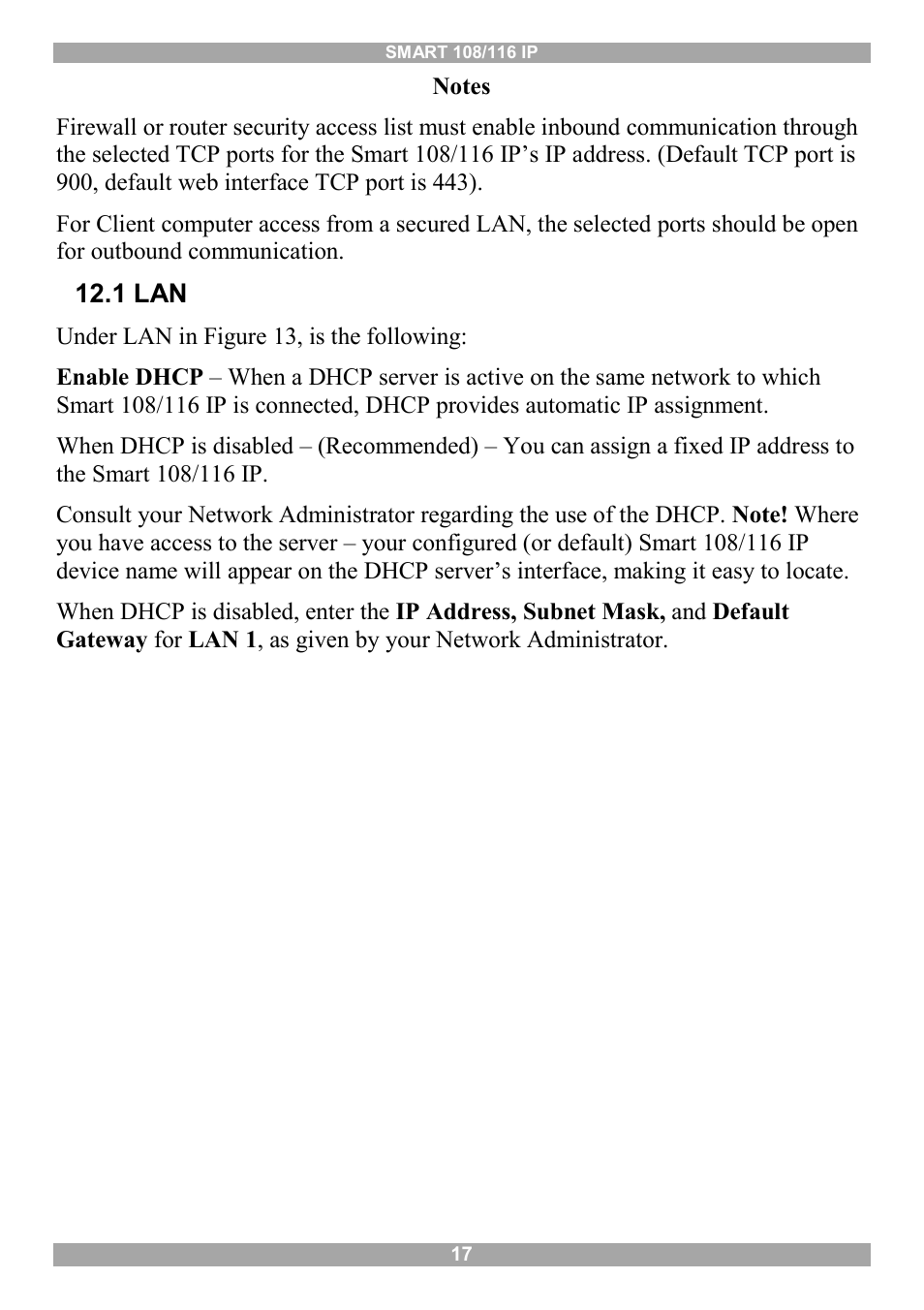 1 lan | Minicom Advanced Systems Minicom Smart 116 IP User Manual | Page 18 / 62