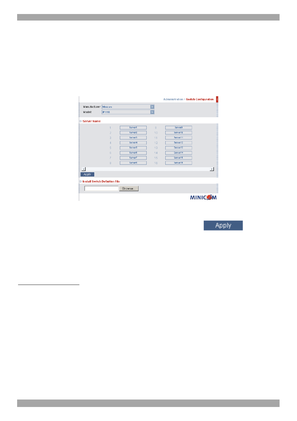 Administration > switch configuration, Administration > user targets | Minicom Advanced Systems SMARTRACK 116 IP User Manual | Page 28 / 67