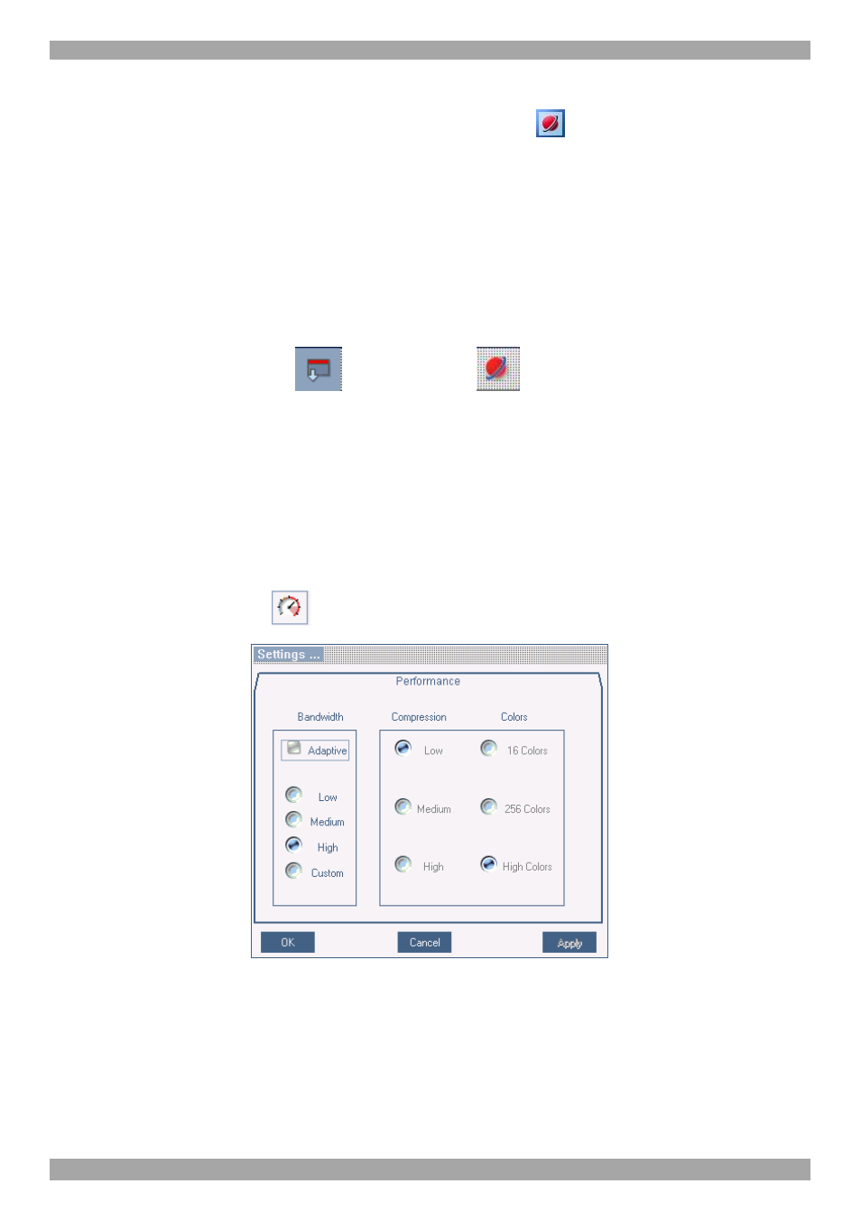 3 switching to a different server, 4 changing the performance settings | Minicom Advanced Systems SMARTRACK 116 IP User Manual | Page 35 / 67