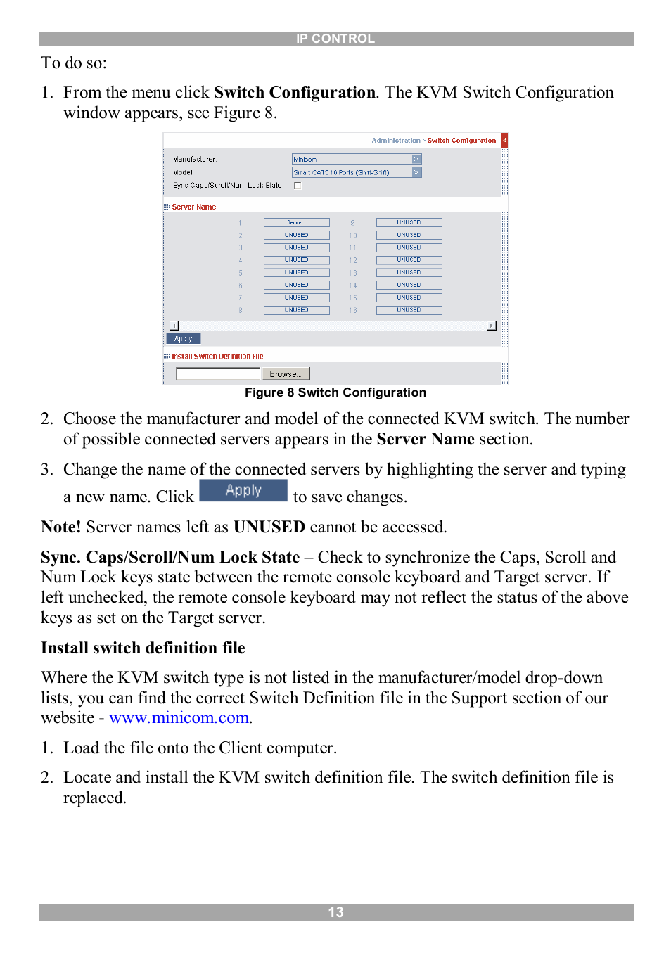 Minicom Advanced Systems IP Control User Manual | Page 14 / 33