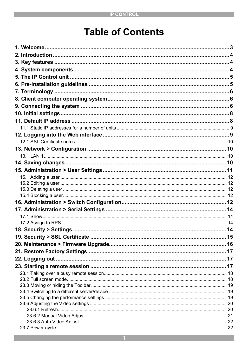 Minicom Advanced Systems IP Control User Manual | Page 2 / 33