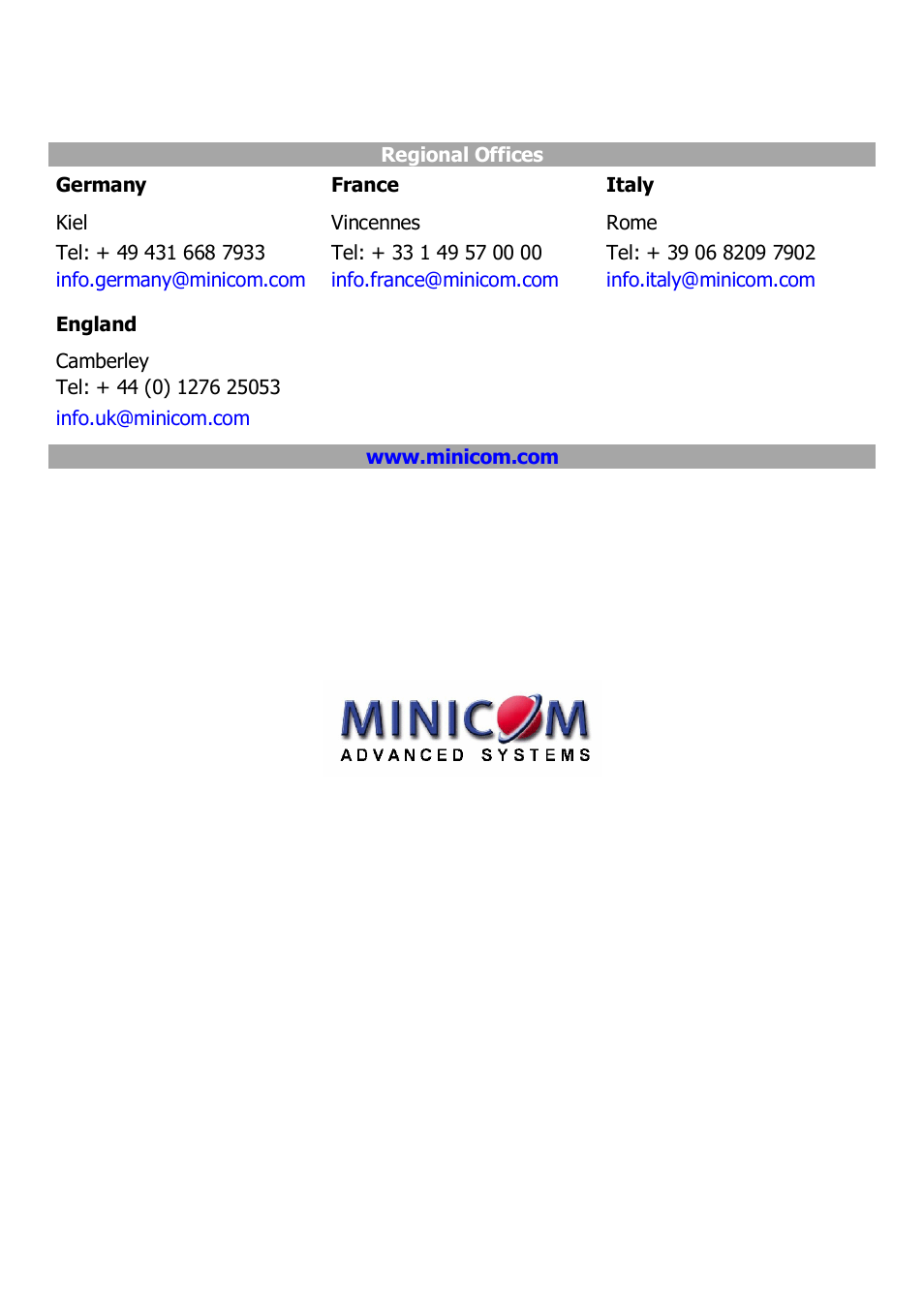 Minicom Advanced Systems IP Control User Manual | Page 32 / 33