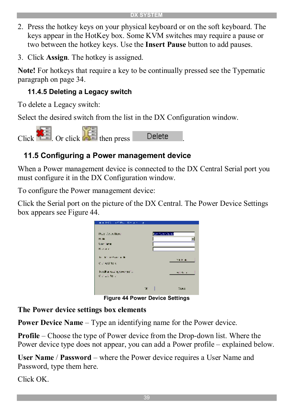 5 configuring a power management device | Minicom Advanced Systems DX System User Manual | Page 40 / 72