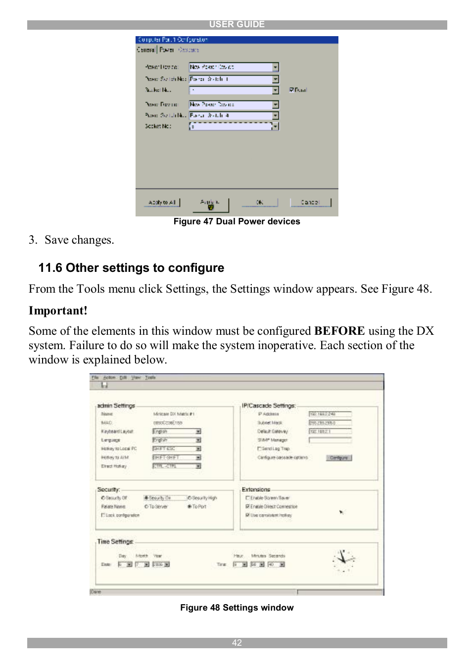6 other settings to configure | Minicom Advanced Systems DX System User Manual | Page 43 / 72