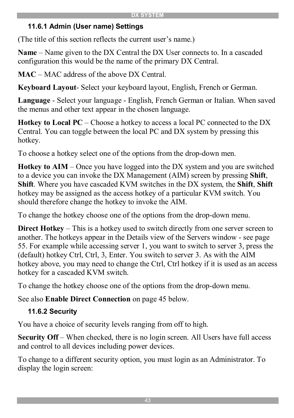 Minicom Advanced Systems DX System User Manual | Page 44 / 72