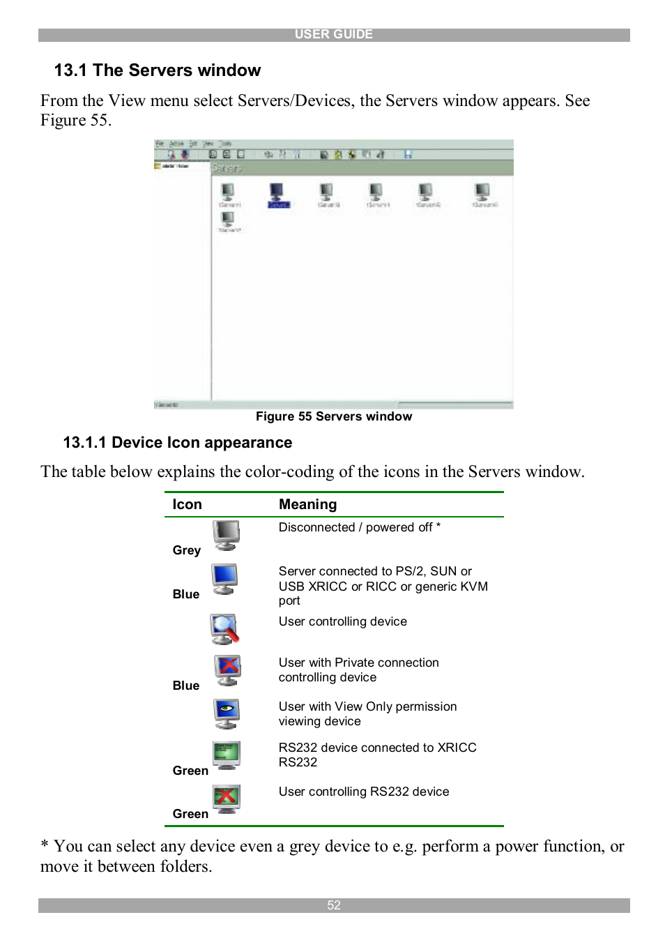 1 the servers window | Minicom Advanced Systems DX System User Manual | Page 53 / 72