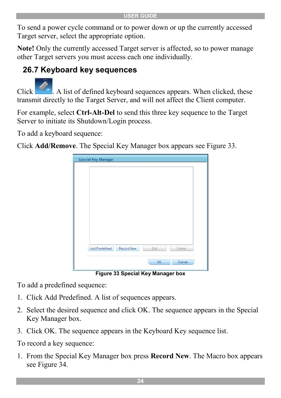 7 keyboard key sequences | Minicom Advanced Systems Minicom Smart 216 User Manual | Page 35 / 50
