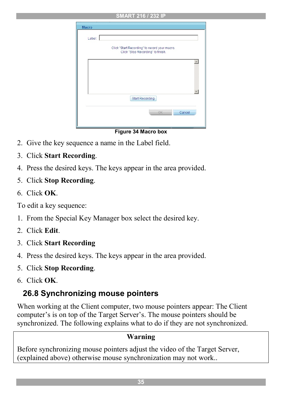 8 synchronizing mouse pointers | Minicom Advanced Systems Minicom Smart 216 User Manual | Page 36 / 50