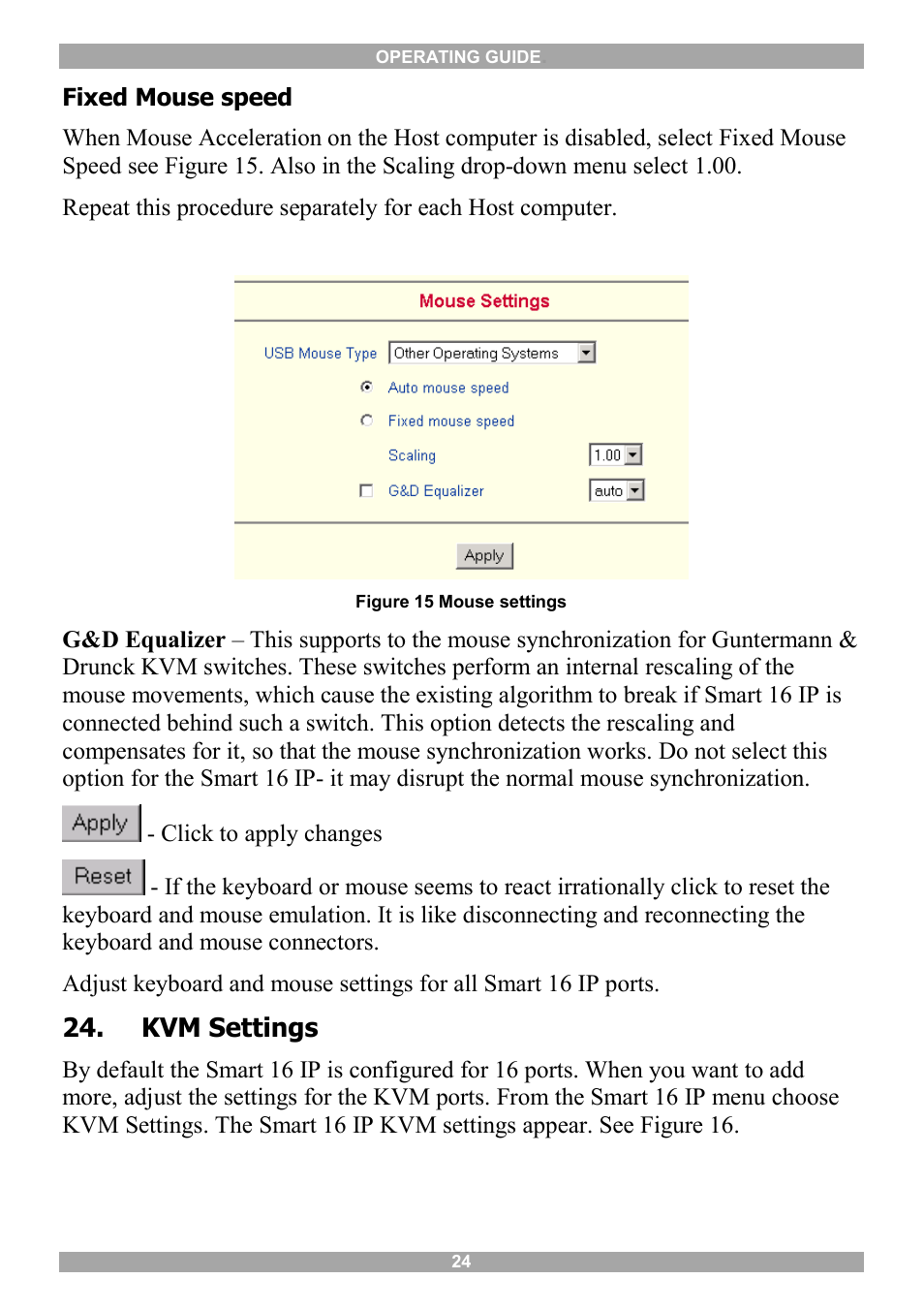 Kvm settings | Minicom Advanced Systems 5UM20114 User Manual | Page 25 / 87